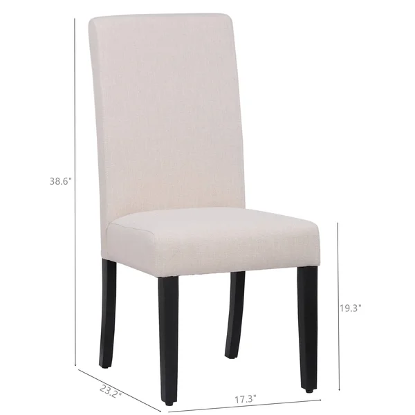 Upholstered Linen Fabric Dining Side Chair, Set of 2 - Open Gray