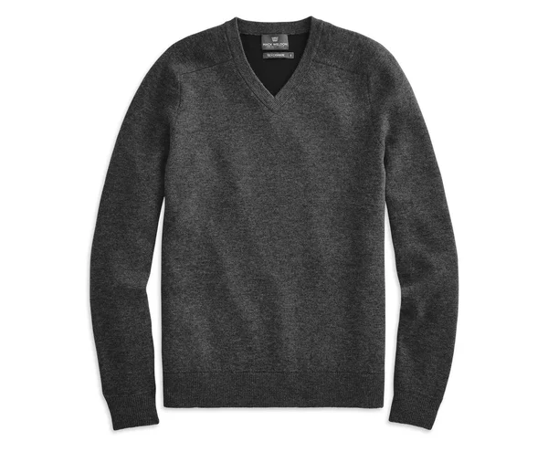 #1 Tech Cashmere V-Neck Sweater Charcoal Heather, Mack Weldon