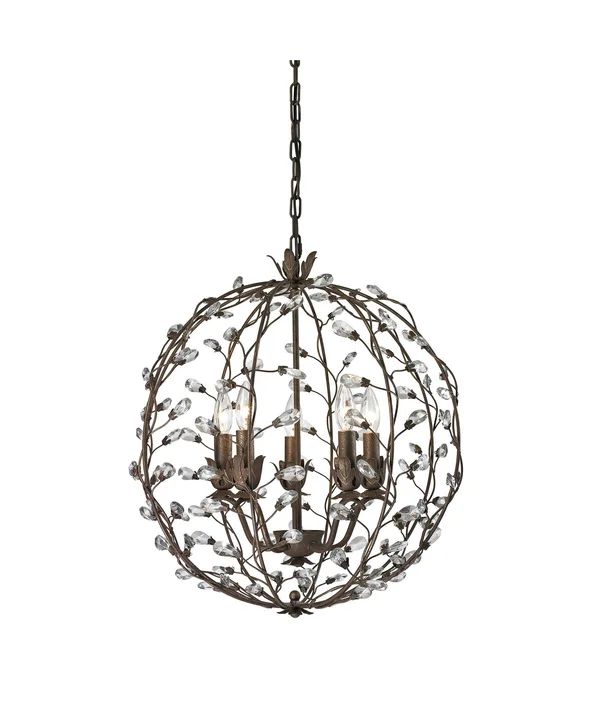 Elk Lighting 18145/5 Sagemore 5 Light Pendant in Bronze Rust