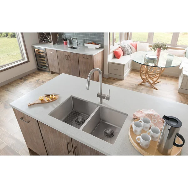 Elkay ECTSRO33229RBG5 Stainless Steel Double Bowl Kitchen Sink Kit