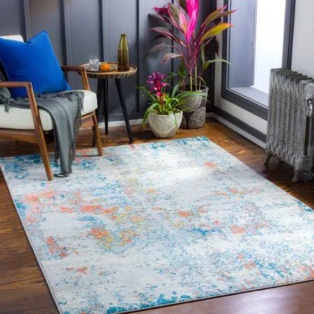 Axton Teal Area Rug - 2&7 inch x 7&3 inch