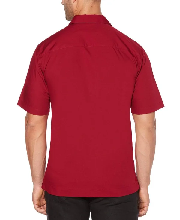Cubavera Big and Tall Mens Short Sleeve Button-Down Shirt, 2X-Large Tall, Red