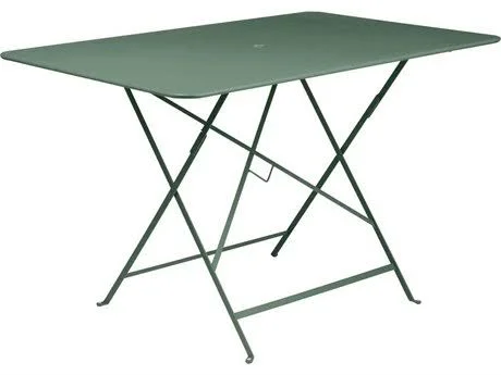 Fermob Bistro 46&& Wide Steel Rectangular Umbrella Hole Table Deep Blue - 024092, 117 x 77 cm