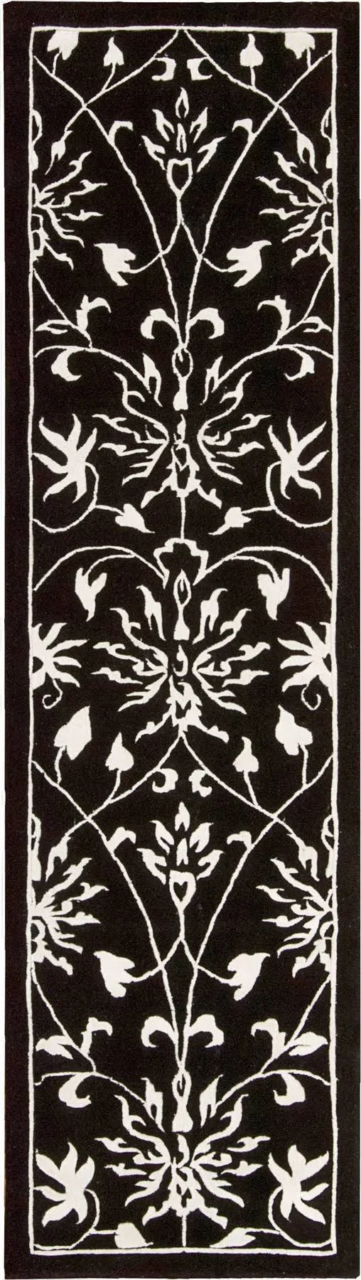 Nourison Versailles Palace VP49 3&6x22 x 5&6x22 Black - White Rug