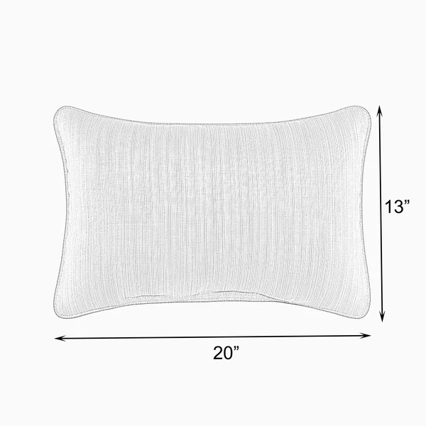 Humble and Haute Sunbrella Canvas Natural - Rust Flange Indoor/ Outdoor Pillows, Set of 2, Size: 13 x 20, Beige
