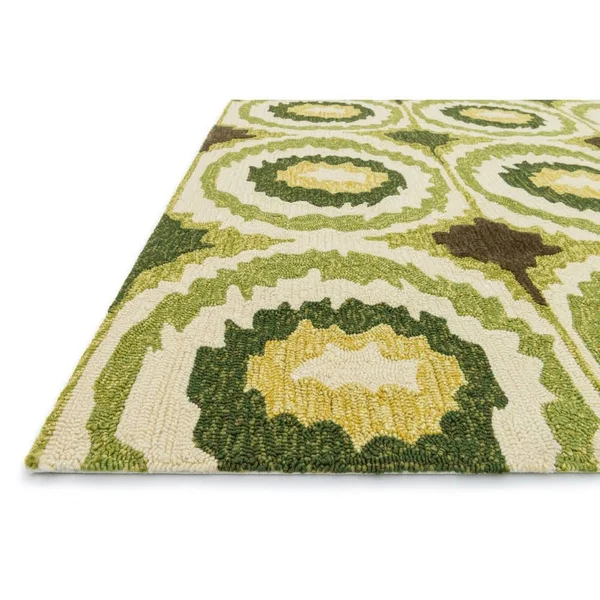 Alexander Home Portia Indoor/ Outdoor Hand-Hooked - Lime 3&6x22 x 5&6x22