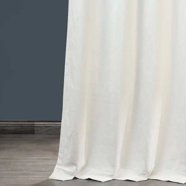 Caspian Blue Plush Velvet Hotel Blackout Curtain - Half Price Drapes