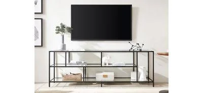 Hennu0026Hart 70x22 Blackened Glass Shelves TV Stand - Black Bronze