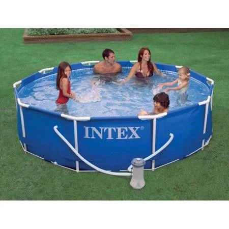 Intex 10& x 30x22 Metal Frame Above Ground Swimming Pool with 330 GPH Pump & Filters