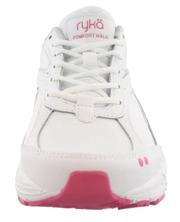 Ryka Comfort Walk Women's Walking Shoes - White Silver Pink - 9.5 Wide