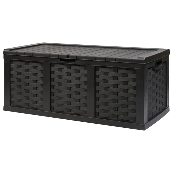 Starplast 153 Gallon Plastic Deck Box, Black