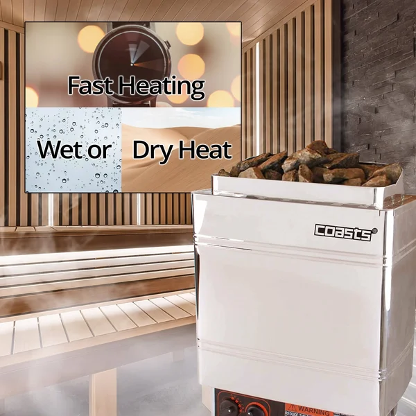 Coasts Am90mim Sauna Heater 9kW 240V Inner Controller Stainless Steel Shell for Spa Sauna Room