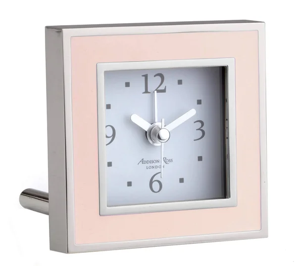Addison Ross Pink Enamel Alarm Clock, 8cm x 8cm x 5.5cm