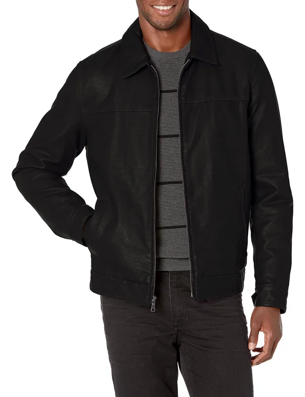 Tommy Hilfiger Men's Big & Tall Faux Leather Jacket - Black - 2XLT