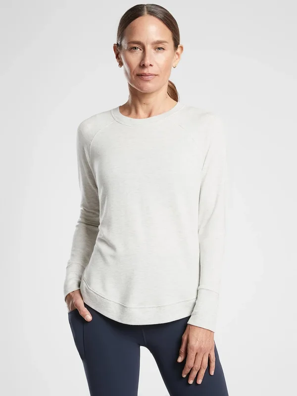 Athleta Women's Mindset Sweatshirt Fog Grey Heather Plus Size 1x