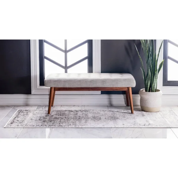 Unique Loom Sofia Casino Gray 3& 3 x 19& 8 Runner Rug, Grey
