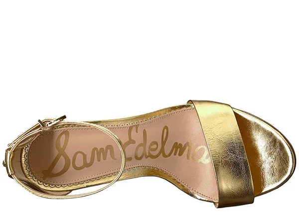 Women's Sam Edelman Yaro Ankle Strap Sandal - Size 9.5 M - Metallic