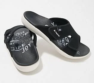Spenco Orthotic Slide Sandals - Kholo Inspire, Size 7 Wide, Black