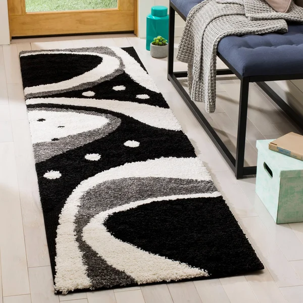 Safavieh 8& x 10& Shag Florida Shag 473 Dark Blue - Ivory Rug