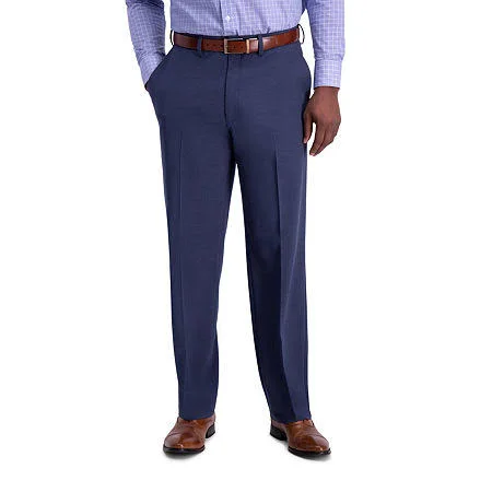 Men's J.M. Haggar Premium Classic-Fit Stretch Sharkskin Flat-Front Superflex Waist Dress Pants - Dark Navy - 36x31