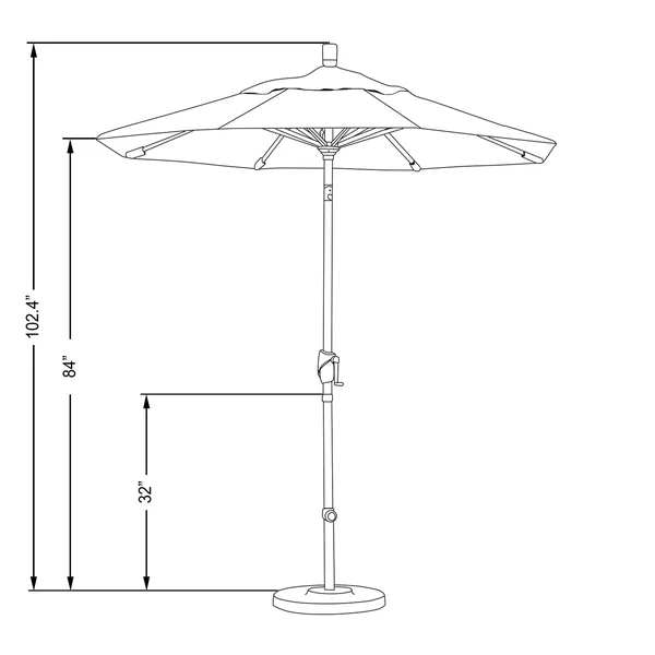 California Umbrella 7.5& Aluminum Market Umbrella Push Tilt Bronze/Pacifica/Capri GSPT758117-SA26
