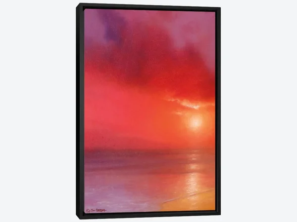 Framed Canvas Art - Sunset in Red by Tim Gagnon ( scenic & landscapes > Sky > Clouds art)