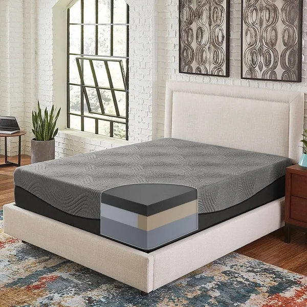 Slumber Solutions Active 10-Inch Charcoal Memory Foam Mattress King