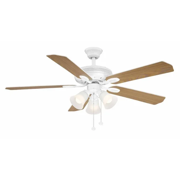 Hampton Bay Glendale 52 in. Indoor White Ceiling Fan with Light Kit