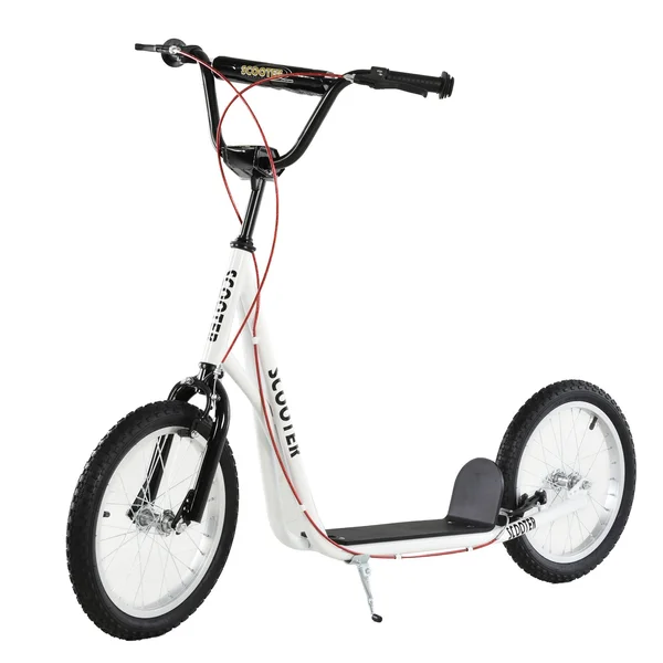 Aosom Soozier/HOMCOM Youth Kids Kick Scooter Adjustable Handlebar Teens Ride on Toy for 5+ w/ Front and Rear Dual Brakes Inflata