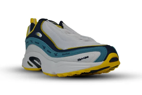 Reebok Daytona DMX Vector Mens Fitness Workout Running Shoes, White/Navy/Mist/Yellow