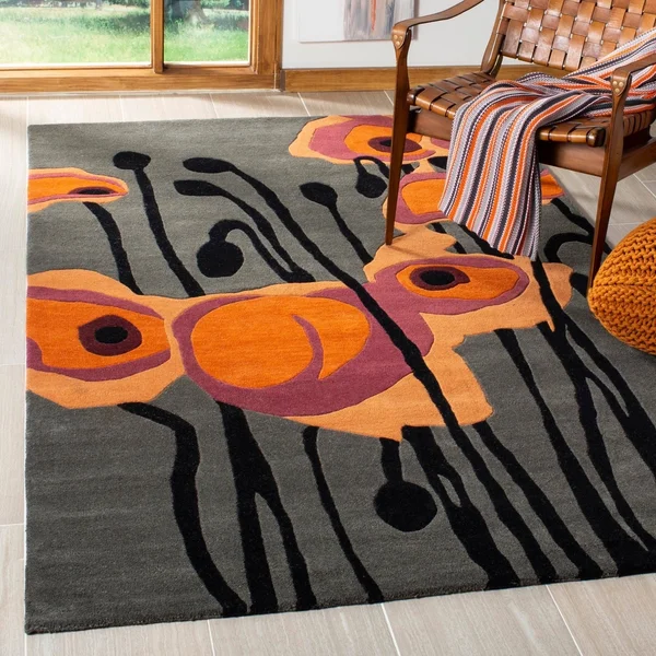 Safavieh Soho Rug SOH853B Grey - Orange, 2& 6x22 x 6&