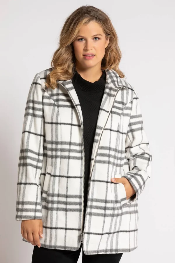 Plus Size Coats, Woman, White, Size: 24/26, polyester/wool/synthetic fibers, Ulla Popken