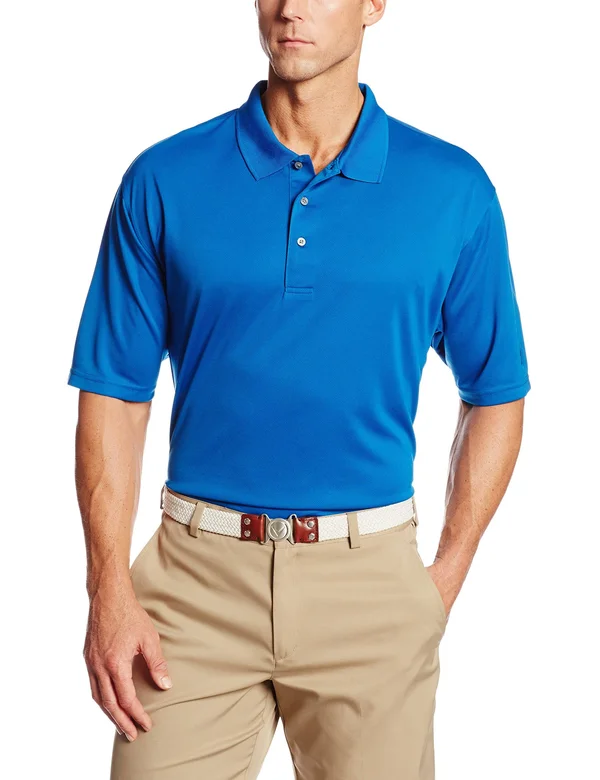 PGA Tour Mens Big & Tall Airflux Solid Polo Shirt Blue 3X
