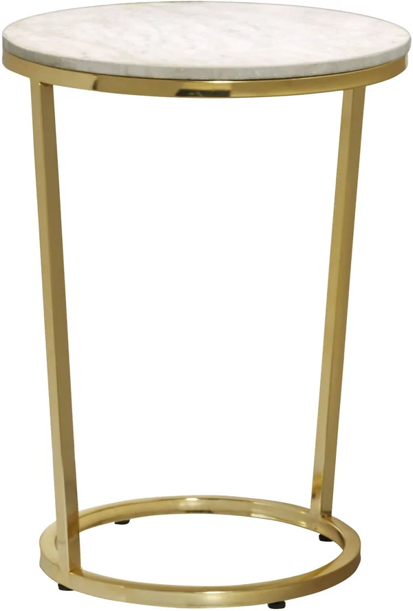 Pulaski Emory Marble Top Round Accent Table in Gold - P020400