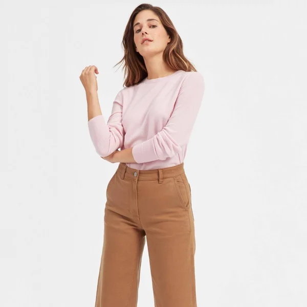 Women's Cashmere Crew Sweater by Everlane in Soft Pink - Size S
