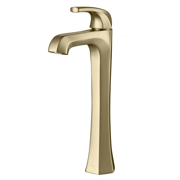 Kraus KVF-1210BG Esta Single Handle Vessel Bathroom Faucet with Pop-Up Drain - Brushed Gold
