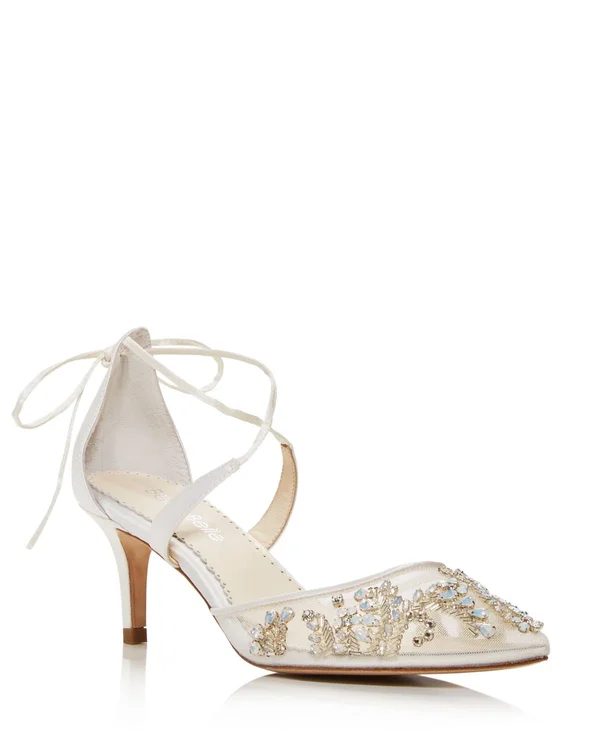 Bella Belle Women's Frances Embellished Kitten-Heel Pumps - Ivory