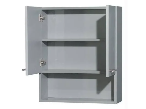 Wyndham Collection, Amare, Bathroom Wall-Mounted Storage Cabinet in Dove Gray (Two-Door)