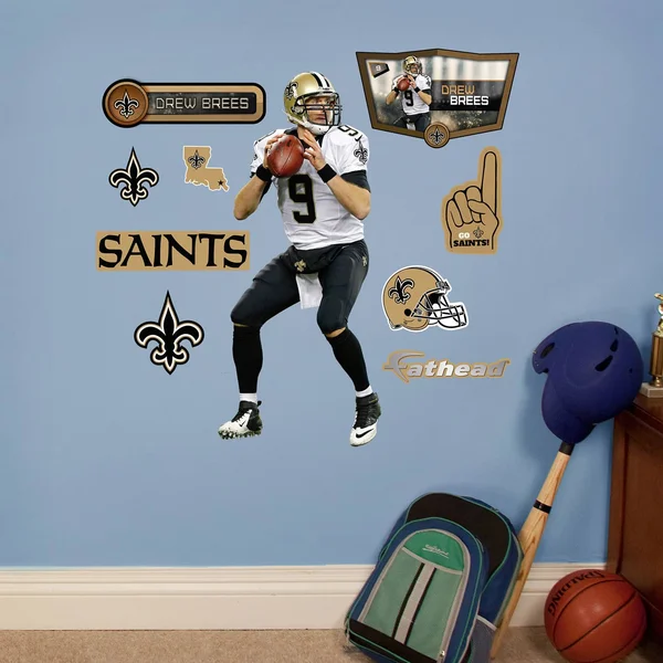 NFL New Orleans Saints Drew Brees Fathead Wall Decal, Junior