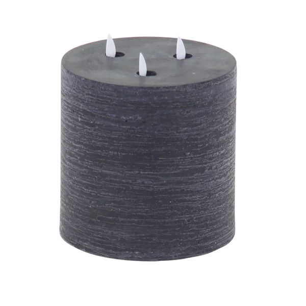 Decmode Wax and LED Flicker Candles - Set of 3 Black