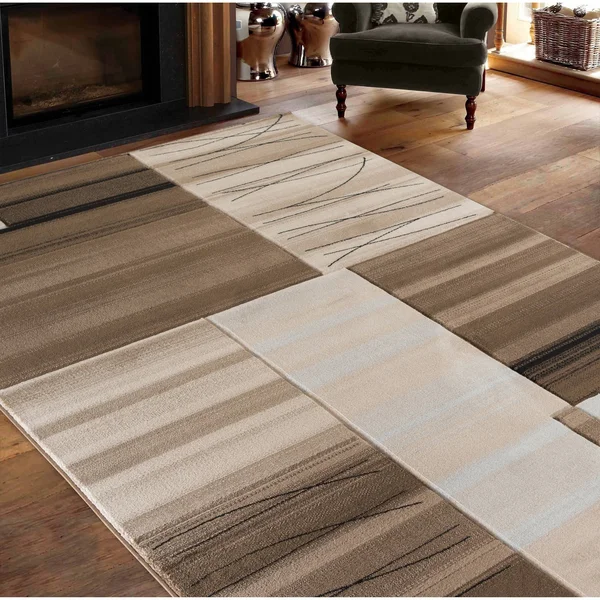 MDA Home Glamour Abstract Gray/Teal Polypropylene Area Rug - 9&6x22 x 13&10x22