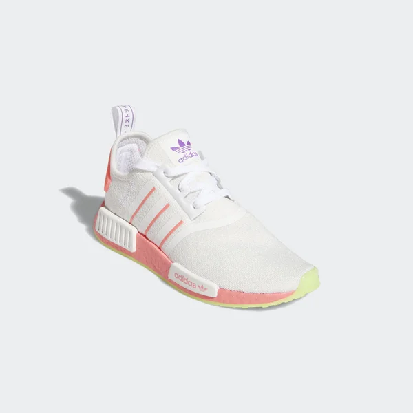 Adidas Women's Originals NMD R1 Casual Shoes in White/Orange Size 10.0