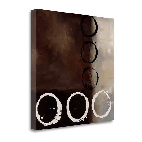 Tangletown Fine Art Beige Circles II by Laurie Maitland, Giclee Print on Wrap Canvas, 30x22x30x22