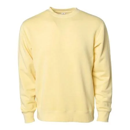 Independent Trading Co. Fleece Unisex Pigment Dyed Crew Neck PRM3500, Men's, Size: 2XL, Yellow