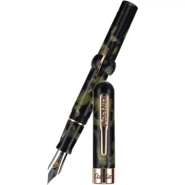 Conklin Mark Twain Crescent Filler Fountain Pen - Vintage Green - Fine