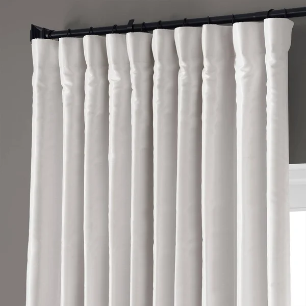 Exclusive Fabrics & Furnishing Blackout Extra Wide Vintage Textured Faux Dupioni Curtain PANEL, Green