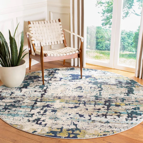 Safavieh Madison 469 Area Rug, Cream, Blue, 6&7x22 x 6&7x22 Round