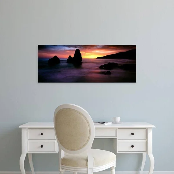 Easy Art Prints Panoramic Image 'Rodeo Beach at Sunset - Golden Gate National Recreation Area, California' Canvas Art - 15 x 40