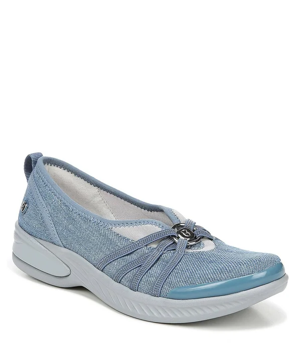 Bzees Women's Niche Slip On - Size: 8, Washed Denim Fabric