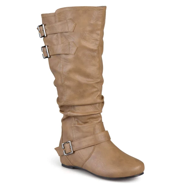 Journee Collection Women's Wide Calf Tiffany Boot - Taupe